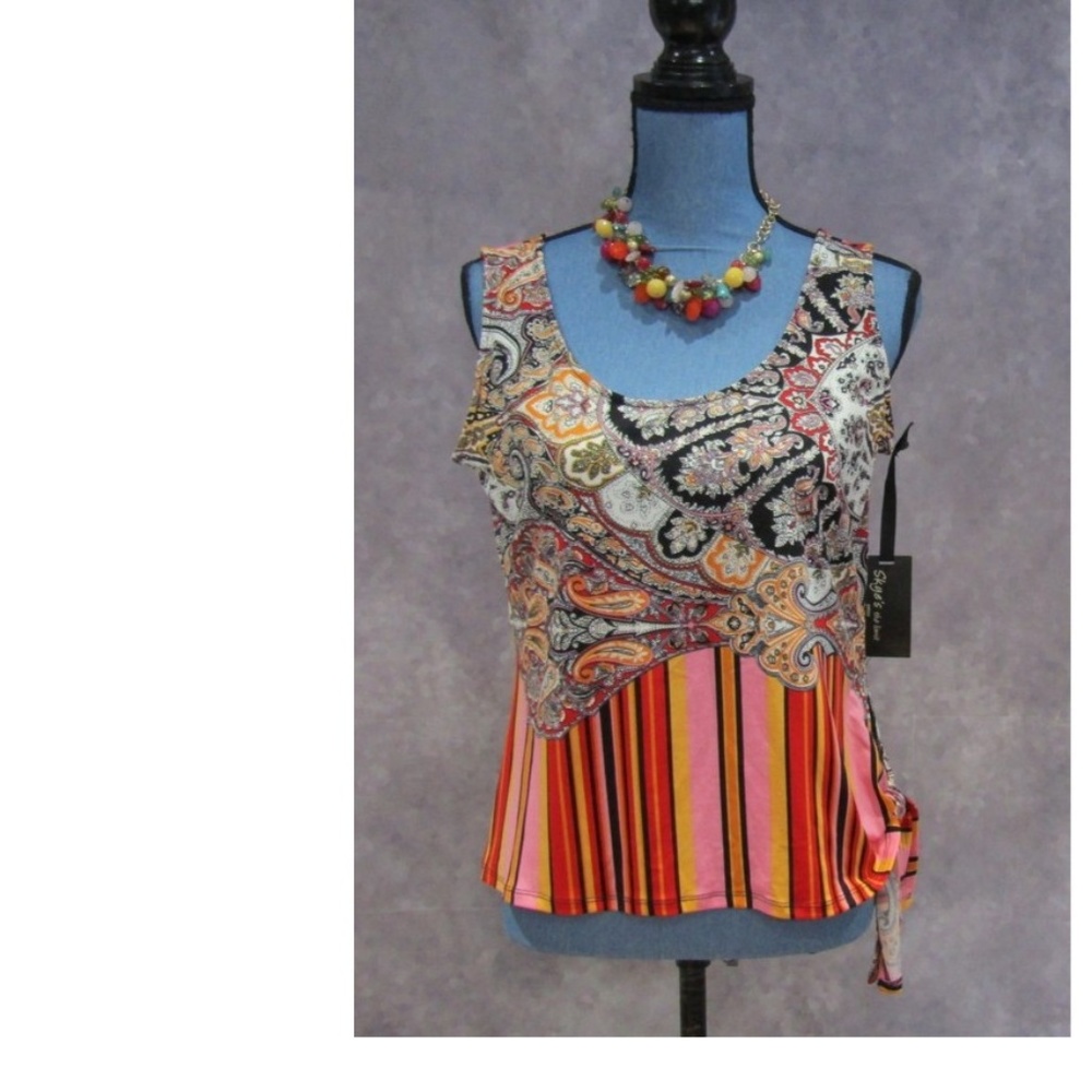 NWT Skye's The Limit Sleeveless Blouse Paisley